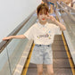 Girls' Summer Clothing Net Red Suit Western-style Fashionable Children's Clothing Short-sleeved Sports  Big Children's Two-piece Suit