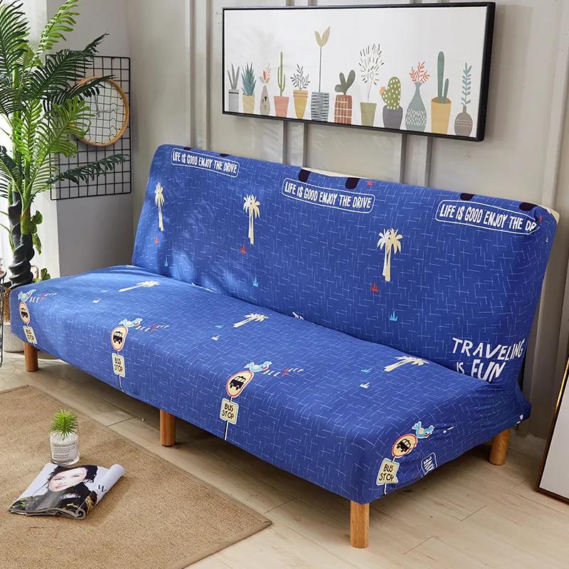 Armrestless Folding Sofa Bed Cover Universal Four-season Sofa Cover Full Cover Simple Folding Elastic Universal Cover