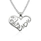 Simple Heart-shaped Diamond Rhinestone Mom Mom Necklace Mother's Day Gift Jewelry