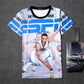 Basketball clothes men's summer 3D printed short-sleeved T-shirt male star T-sleeve large size