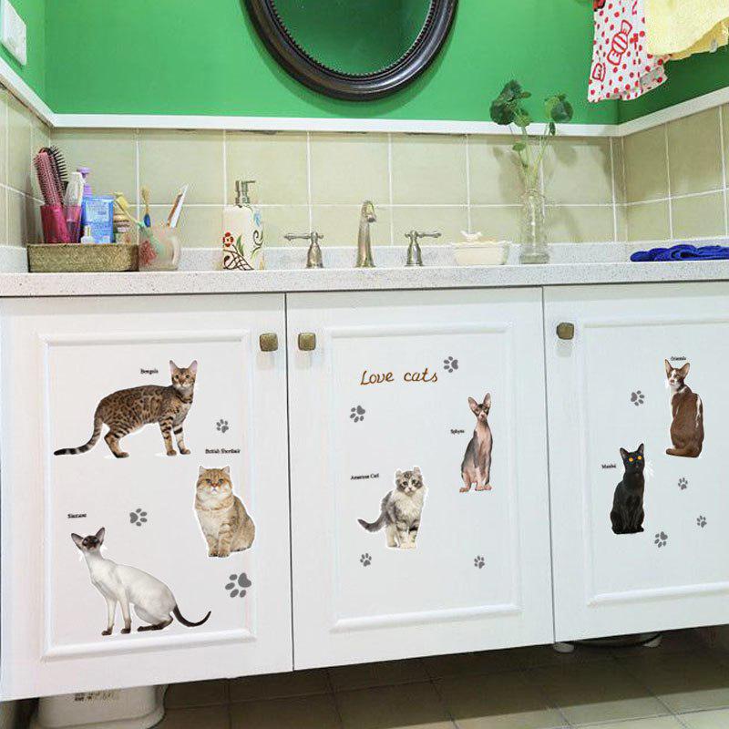 [sticker ]Diy Cut 12 Cats Wall Stickers For Kids Rooms Nursery Boy Girl Baby Bedroom Decoration Art