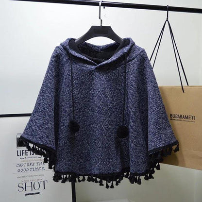 Fashion Women Coat and Capes Pullover Cape Women Winter Wraps Shawl Knitted Cloak Ponchos Women Autumn Winter