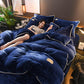 Simple Bedclothes Winter Coral Fleece  Bedding Set with Pillowcase Duvet Cover Sets Bed Linen