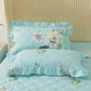 48*74cm Bed Pillowcases A Pair of Pastoral Print Lace Pillowcases Quilted Thickened Large Pillowcases