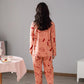 Women Cotton Pajamas Set Cartoon Cute Female Pyjamas Suit Long Sleeve Sleepwear Tops and Pants Sets Home Wear Casual Loose Pullover Nightwear