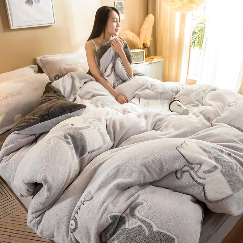 WTEMPO Bedding Sets Queen King Size Duvet Cover Sets Geometric Pattern Winter Bed Dector