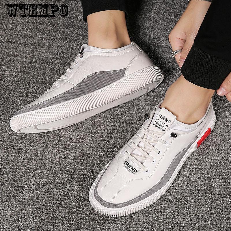 Men's Leather Casual Shoes Fashion Breathable Sports Shoes Fashion Flat Shoes Comfortable Breathable Running Shoes