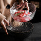 Phnom Penh Glass Salad Bowl Transparent Lunch Box Instant Noodle Bowl Creative Student Fruit Fishing Plate Household Set Tableware