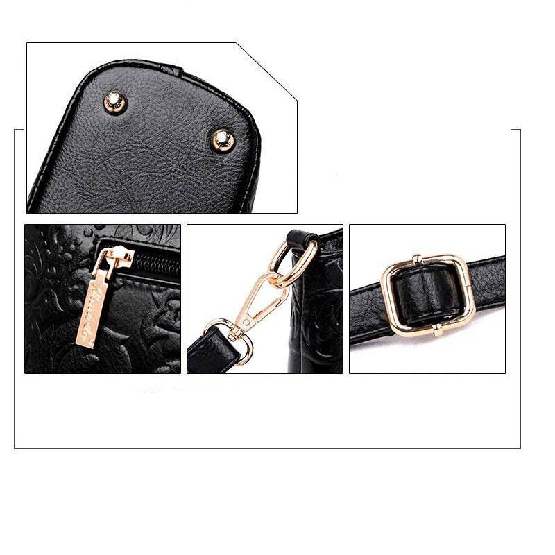 Small Bag Female Leather Handbag Female Embossed National Wind Shoulder Bag Diagonal Shell Girl Bag