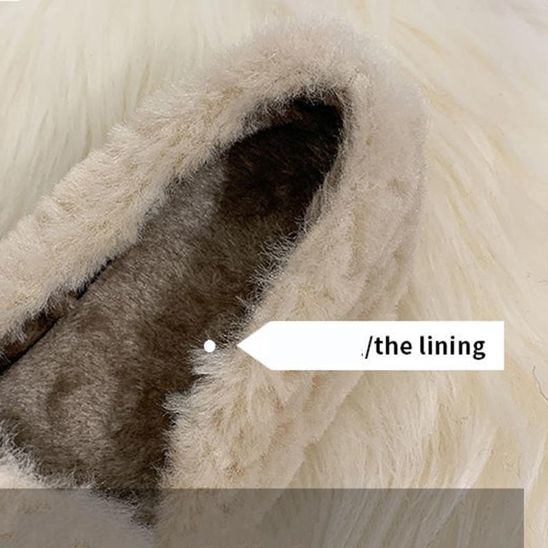 Plush Shoes, Women's Outer Wear, Autumn and Winter Flat-bottomed Lazy One-step Pregnant Women's Shoes Plush Beanie Cotton Shoes Moccasin Shoes