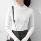 Pofulove Half Turtleneck Sweater Bottoming Shirt Female Long Sleeves Autumn Winter Tops Slim Tight