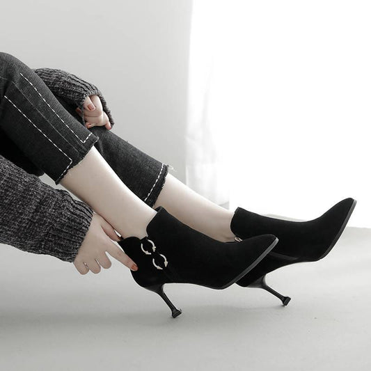 Women Sexy Thin High Heel Ankle Boots Fashion Side Zipper Fall Women Shoes