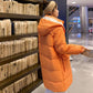 Winter Women's Down Padded Jacket Korean Style Stand-up Collar Hooded Padded Jacket Thickened Warm Mid-length Padded Jacket