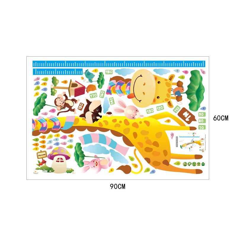[Wall sticker] cartoon Giraffe height measure wall stickers for children decals diynursery room inte