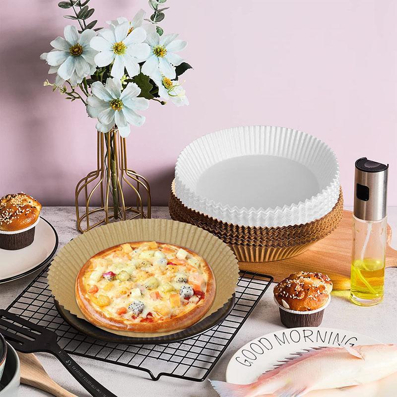 50Pcs Air Fryer Disposable Paper Liner, Baking Paper for Air Fryer Oil-proof, Water-proof, Food Grade Parchment for Baking Roasting Microwave