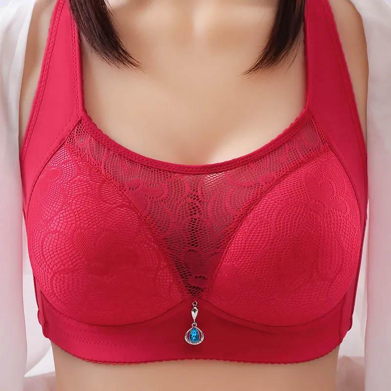 Large-size Thin Section Anti-sagging Side-receiving Side-receiving Beautiful Back Anti-glare Non-magnetic No-steel Gathered Women's Bra
