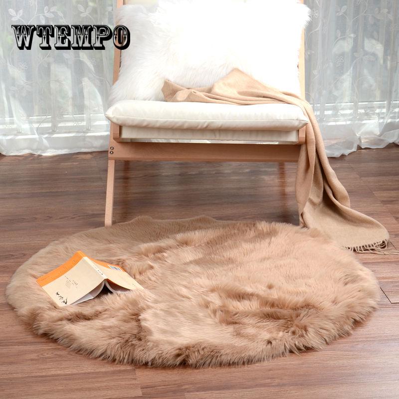 Fluffy Round Rug Carpets for Living Room Decor Faux Fur Carpet  Room Long Plush Rugs