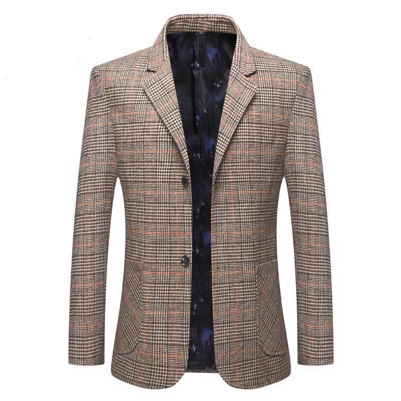 Suit Men Spring and Autumn Woolen Jacket Middle-aged and Elderly Men's Casual Handsome Jacket