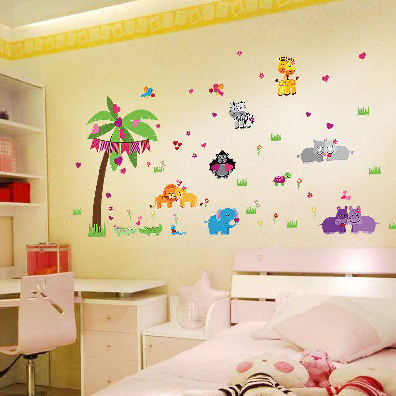 [Wall sticker ]Cartoon Animal Party Wall Stickers For Kids Rooms Baby Room Children Room Bedroom Art