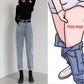 High-waisted denim wide-leg pants women's loose drooping summer new style retro straight pants