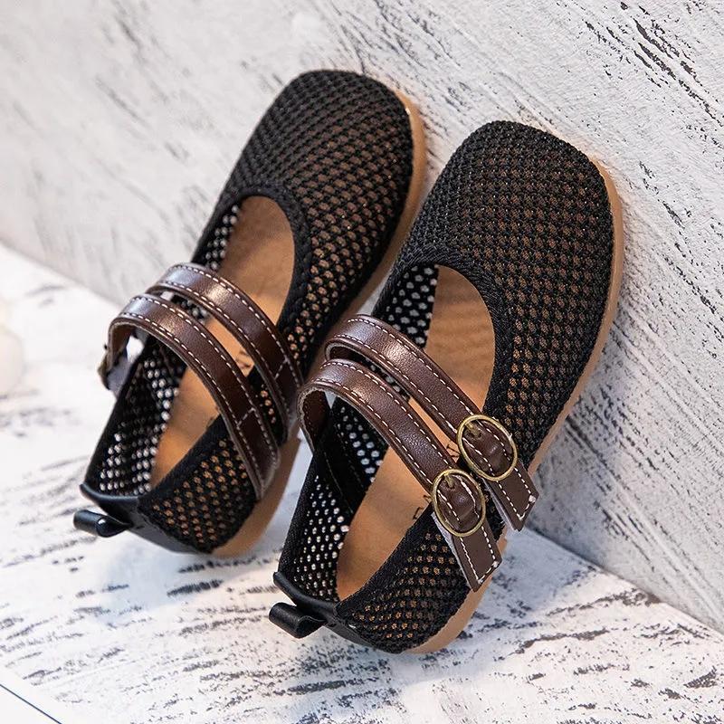 Children's Shoes Korean Girl Princess Shoes Breathable Hollow Net Sandals Children 1-2 Years Old Soft Sole Toddler Shoes