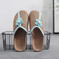 Summer Indoor Home Sandals and Slippers Non-slip Linen Summer Men and Women Couples Home Wood Floor Subgrass Woven Shoes