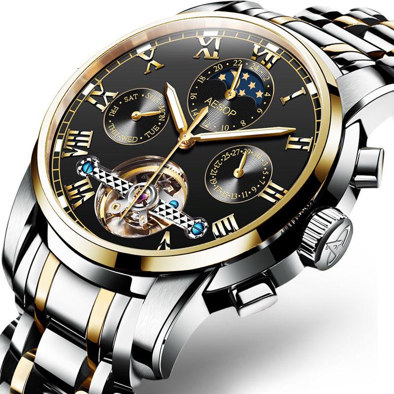Top Luxury Brand Mens Leisure Automatic Machinery Watch Fashion Business Waterproof Sports Clock