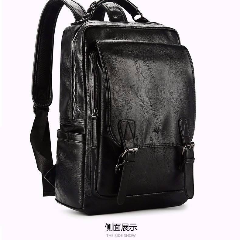 Men Leather Backpack Youth Travel Rucksack School Book Bag Male Laptop Business bagpack Shoulder Bag