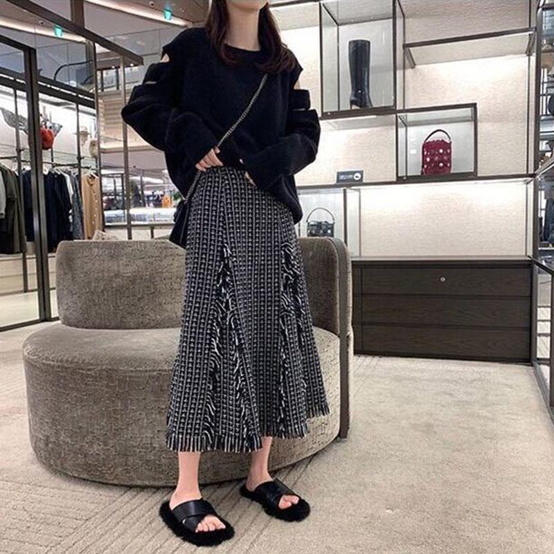 Plus Size Spring and Autumn Sweater Korean Fashion Casual Sexy Blouse Solid Color Strapless Youth Female Jacket
