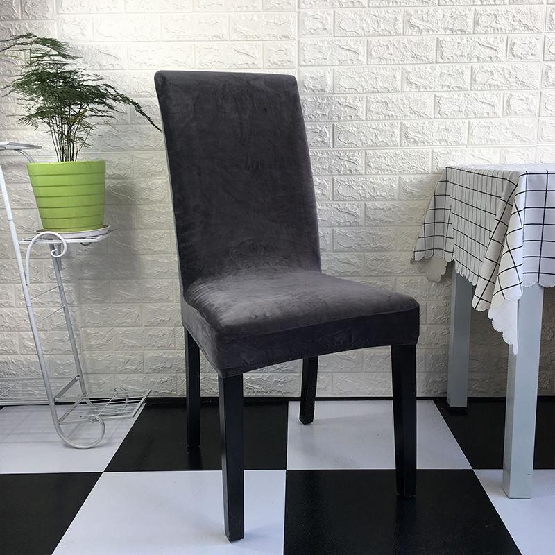 2/4/6pcs Velvet Plush Chair Cover Removable Stretch Slipcovers Fox Pile Restaurant Seat Cover for Dinning Room Banquet Hotel Chair Covers