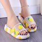 Summer Ladies Cartoon Non-slip Sandals and Slippers Home Soft-soled Bathroom Slippers Cartoon Fruit Pattern Cute Thick-soled Sandals and Slippers