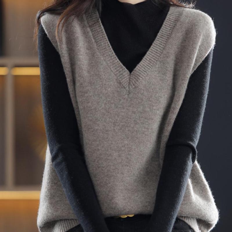 Sweater Vest Women's Spring Autumn Winter Style Bottoming Outer Wear Inner Knitted Sweater