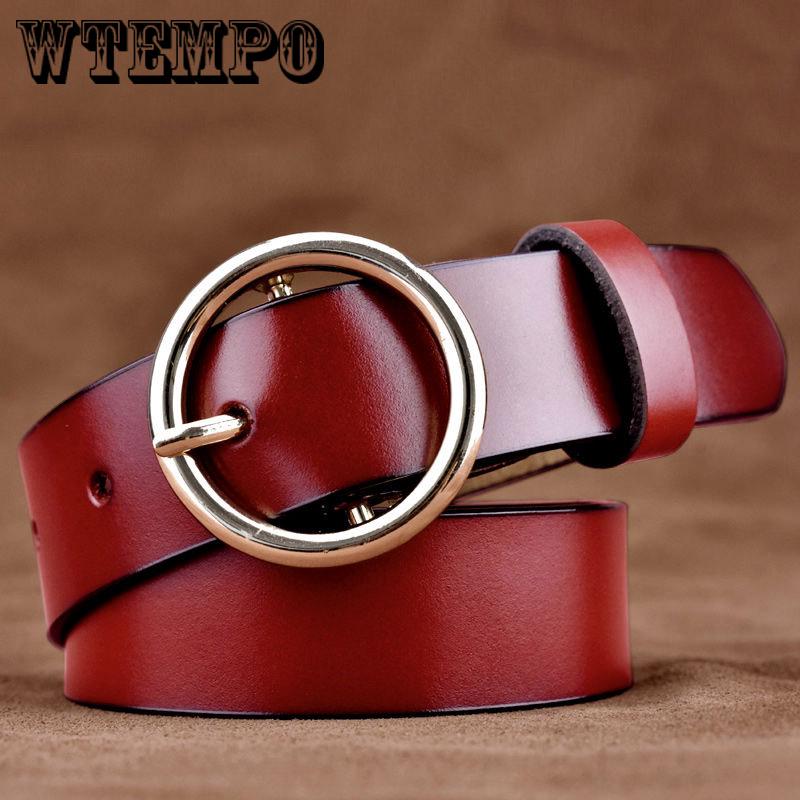 Leather Belts for Women Jeans Strap Vintage Metal Pin Buckle Fashion Style Trouser Cummerbunds