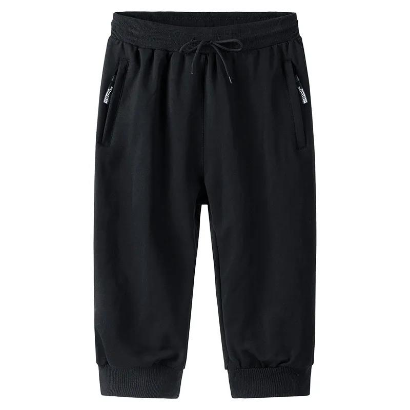 Summer Thin Cotton Casual Cropped Trousers Men's Straight Loose Large Size Sports Shorts