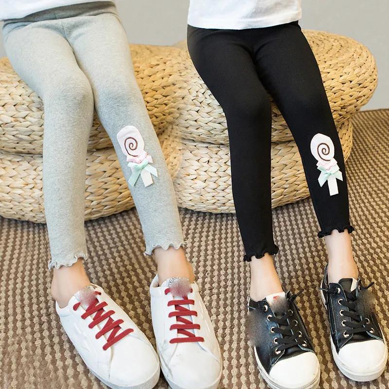 Spring and Autumn Girls' Leggings Children's Trousers Stretch Pants Casual Pants Solid Color Slim Leggings