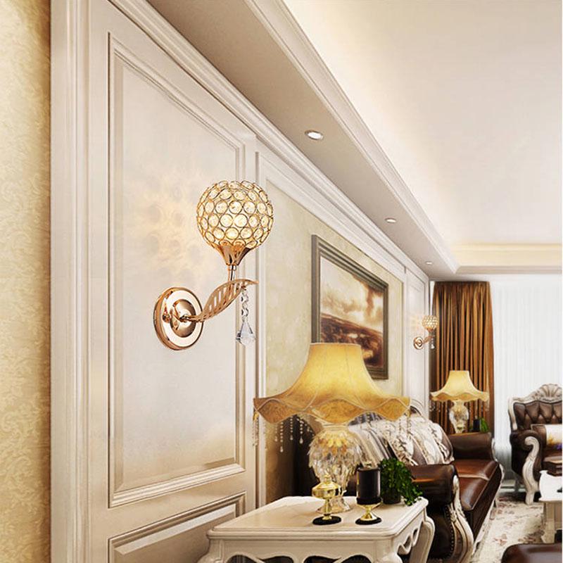 Wall Sconce Crystal Wall Light Simple Creative Bedroom Bedside Wall Lamp Crystal Lights Home Ligting