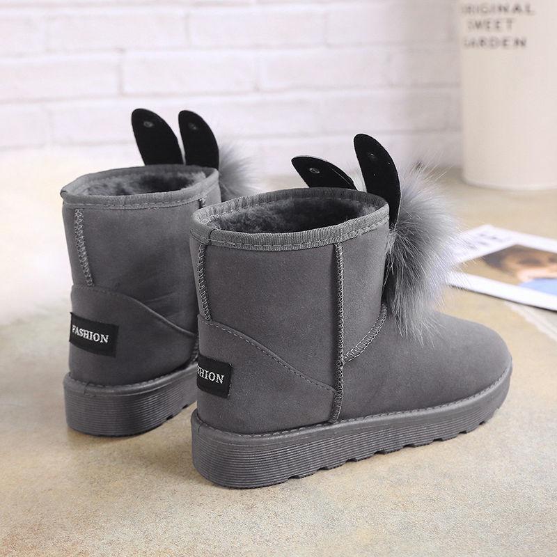 Women Winter Warm Boots Lady Snow Boots Fashion Rabbit Ears Wear Ankle Boots Winter Cotton Shoes