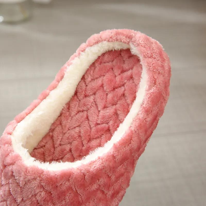Women Indoor Slippers Warm Plush Home Slipper Autumn Winter Shoes Women House Flat Floor Soft Slient Slippers for Bedroom