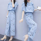 Suit Women Summer Two-piece Trousers Loose Floral Blouse Wide-leg Pants Casual Suit Temperament Elegant Sweet Cute Chiffon Suit