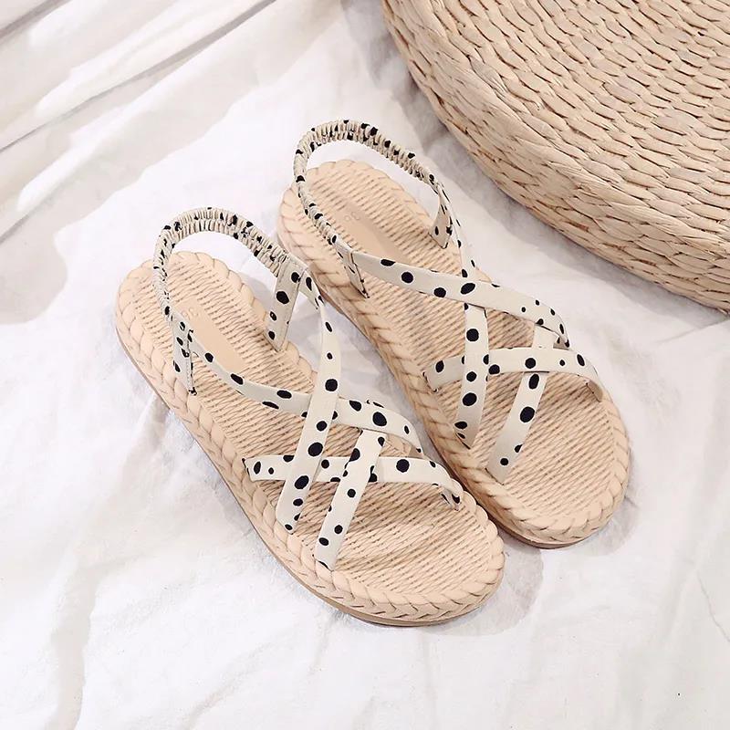 Summer Sandals for Female Students Korean Version of Wild Fairy Style Sandals and Slippers Female Flat Sandals for Outer Wear