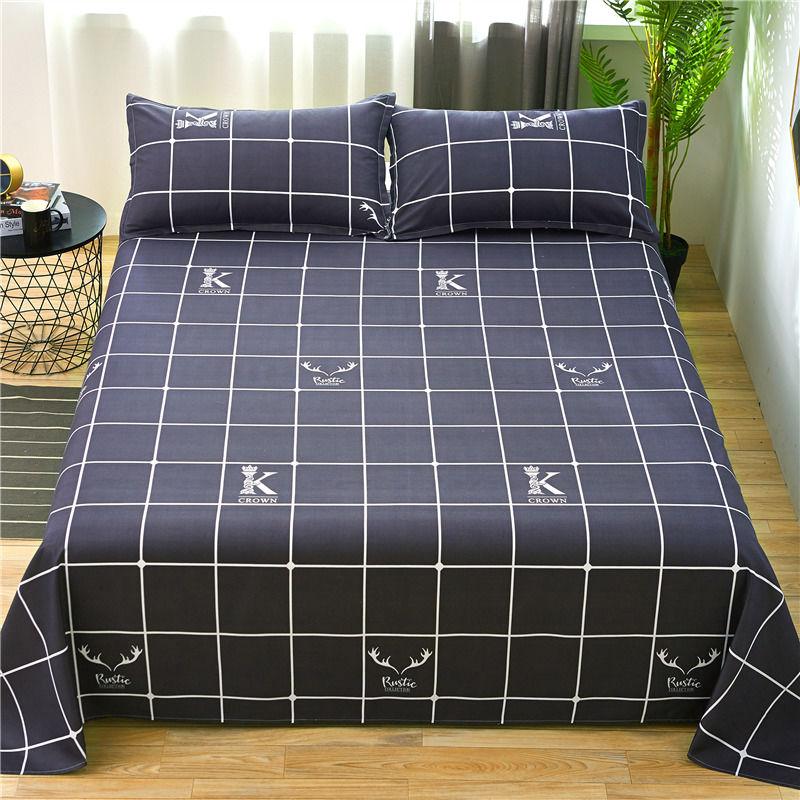 Bedding Three-piece Set, One-piece Bed Sheet, Two Pillowcases, A Pair of Bed Sheets, Skin-friendly Cotton, Summer Single, Double, Mechanical Washing