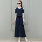 Wide-leg Pants Suit Women's Long-tube Wide-leg Pants Summer Leaky Shoulder Top Two-piece Set Waist Slimming Round Neck Strapless Shirt