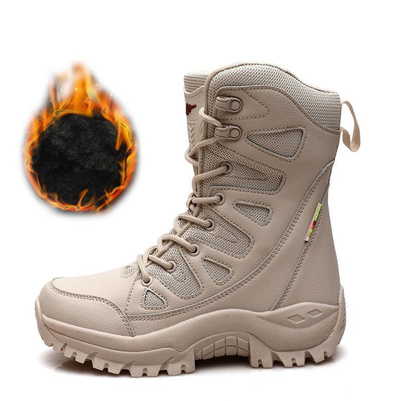 Winter Plus Velvet Boots Men and Women Outdoor Hiking Boots High-top Desert Boots Tooling Boots
