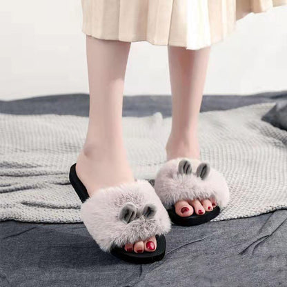 Autumn and Winter Pure Cotton Slippers Indoor Non-slip Soft-soled Shoes Warm Simple Plush Cotton Shoes