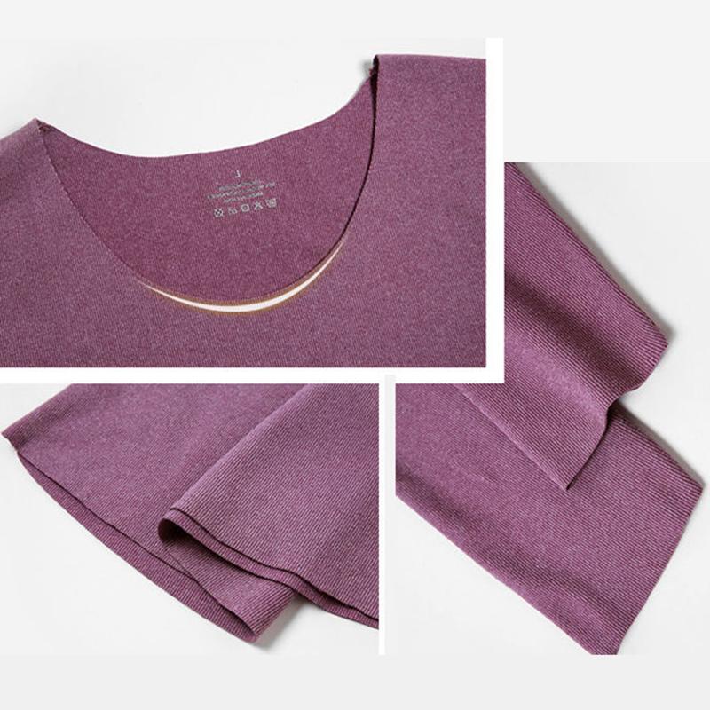 Women Long Sleeve Thermal Underwear Winter Thicken Tight Suit Sexy Pajamas Autumn Windproof High Elasticity Slim Body Comfortable Breathable Wearable