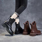 Size35-40 Chunky Motorcycle Boots For Women Autumn 2021 Fashion Round Toe Lace-up Combat Boots Ladies Shoes