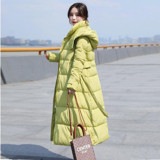 Cotton Clothing Winter Trend and Comfortable Mid-length Over-the-knee Coat Thick Warm Cotton Coat