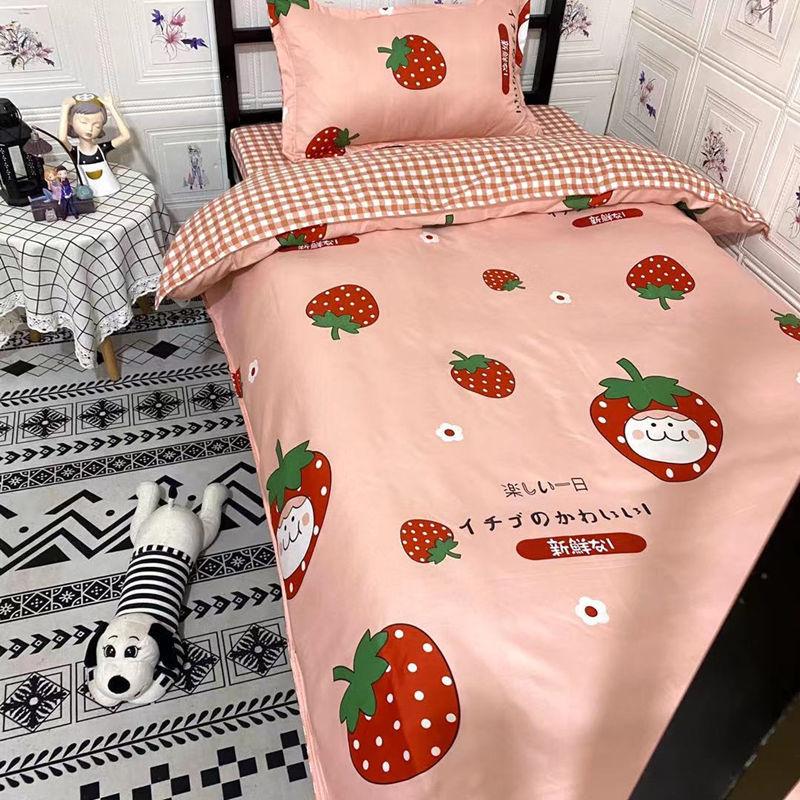 Three-piece Bed Quilt Cover Sheet Pillowcase Children's Bed Home Bedding Set Single Bed Cartoon