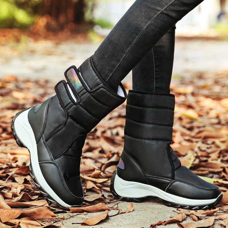 Pair of Boots Women Winter Waterproof Snow Boots Warm Christmas Shoes Fur Plus Size Martin Boots