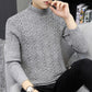 Winter Men's Wave Striped Warm Sweater Solid Color Round Neck Handsome Top All-match Fashion Knitted Jacket